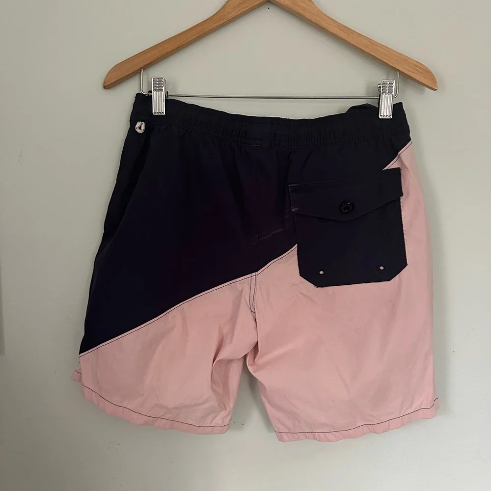 Men's jcrew color block Swim Shorts - Navy and Pink
